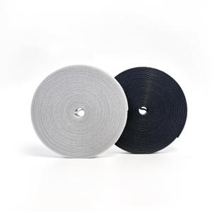 Reusable Hook and Loop Cable Ties, 3/5 Inch 22 Yards Roll, Black, Wire Management Straps (Black (2 Packs))