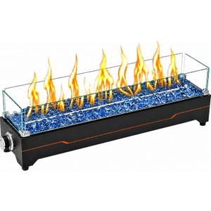 GRISUN 28 Inch Propane Tabletop Fire Pit, 45,000 BTU with Glass Wind Guard
