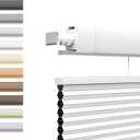 No Drill Top Down Bottom Up Cellular Shades, Cordless TDBU Honeycomb Blinds for Windows, No Drill, Easy Install, Thermal Insulated, Noise Reduction, for Home, Office, Blackout