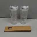 17oz Travel Coffee Tumbler, Insulated Tumbler with Lid and Straw, Double Walled Coffee Mugs, Reusable Plastic Cups, Car Cup Holder Compatible, 2 Pack (2, Clear)