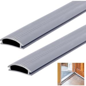 2 Pack 48 Inch Door Threshold Seal Vinyl Replacement Insert for Adjustable Height Aluminum Thresholds 1-5/16 x 3/8 Inch Gray Flexible Weather Stripping Under Door Seal for Exterior Front Back Doors