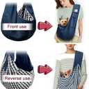 Pet Dog Sling Carrier for 3-10 lbs pet,Dog Purse Pouch,Dog Satchel,Reversible unadjustable Strap Travel Hand-Free Safe Bag Small Puppy Backpack (Dark Blue)