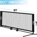 FDLS 5FT Portable Small Pickleball Net for Driveway Backyard, with Carry Bag for Indoor Outdoor, for All Levels, Easy Set up