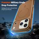 SUPFINE Magnetic for iPhone 17 Pro Case (Compatible with MagSafe)(Military Grade Drop Protection)(Camera Protection) Translucent Matte Shockproof Phone Cover,Brown