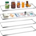4 Pcs Medicine Cabinet Shelves 13.3 Inch Acrylic Medicine Cabinet Shelf Replacement for Living Room Bathroom Kitchen Wall Mounted Shelving Cabinet