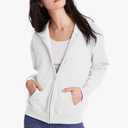 Hanes Women's Hoodie, Ecosmart Fleece Full-zip Hoodie, Zip-up Hooded Sweatshirt, M (Has Some Pilling)