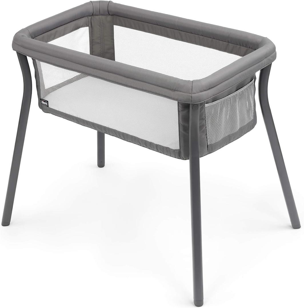 Chicco LullaGo Anywhere Portable Bassinet, Lightweight, Space-Saving with Waterproof Mattress and Fitted Sheet, Travel-Friendly, Includes Carry Bag | Sandstone/Grey, 1 Count