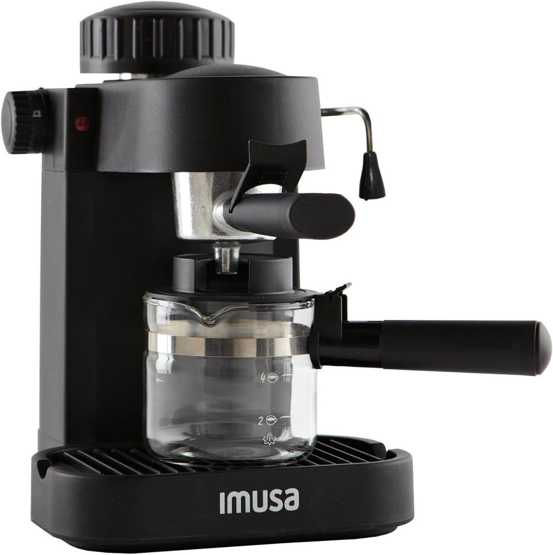 IMUSA USA GAU-18202 4 Cup Espresso/Cappuccino Maker, 120 volts, Black