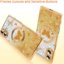 AIGOMARA Phone Case for iPhone 16 [Compatible with MagSafe] Butterfly Design Glitter Bling Case Shockproof Scratch-Resistant Soft TPU Cover for Women - Gold
