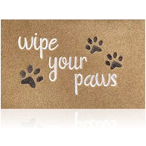 Front Door Doormat - Wipe Your Paws Entrance Mats, Durable Non Slip Rubber Absorbent, Funny Dog Mat for Front Door