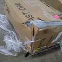 EAST OAK Courtyard Patio Furniture Set, 4-Piece Outdoor Patio Set with Sofa, Removable & Washable Deep Seating Cushion, Tempered Glass Table, Outside Patio Conversation Sets, Black & Grey