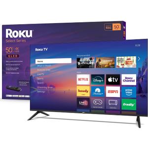 Roku Smart TV 2026 50-Inch Select Series, 4K QLED TV Roku TV with Voice Remote Flat Screen QLED Television with Wi-Fi for Streaming Live Local News, Sports, & Movies Bluetooth Headphone Mode