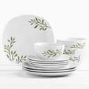 Tabletops Gallery Set of 12 PCs Service for 4 Dinnerware Set White
