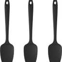 U-Taste Silicone Spoon Spatula Set, 600F High Heat Resistant Food Grade Flexible Rubber Scraper, Cooking Mixing Baking Kitchen Utensils Set of 3 (Black)