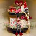 2 Pcs Valentines Day Gnomes Plush Ornaments Handmade Swedish Tomte Mr and Mrs Couple Gnome Long Dangled Legs Gnomes Valentine Day Gifts Home Decorations