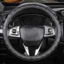 Steering Wheel Cover Menwith Black 3D TextureAnti-Slip, Safety, Soft, Breathable, Adaptable to 14.5-15 inches Car Steering Wheel Fit SUV Jeep VanSedanCar