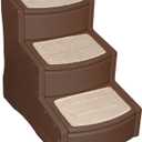 Pet Gear Easy Step III Pet Stairs, 3 Step for Cats/Dogs, Removable Washable Carpet Treads, for Pets Up to 150lbs, No Tools Required
