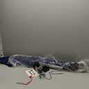 Grand patio Balcony Umbrella, JENA 6x4 FT Outdoor Umbrella, Rectangular Flat Canopy Versatile Patio Shade with 360 Degree Roating Knob for Deck Apartment, Blue