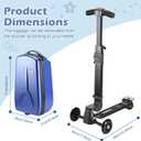 Scooter Luggage for Kids Scooter Suitcase for Ages 4-12, 4 in 1 Kids Luggage Boarding Suitcase Detachable & Foldable Scooter Travel Trolley Ride On Luggage-Blue