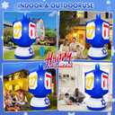 MICOCAH 6 FT Hanukkah Inflatables Outdoor Decorations, Inflatable Dreidel Built-in LED Lights Blow Up Yard Decoration, Hanukkah Decorations for Home Garden Lawn Hanukkah Decor Holiday Party, G6-3