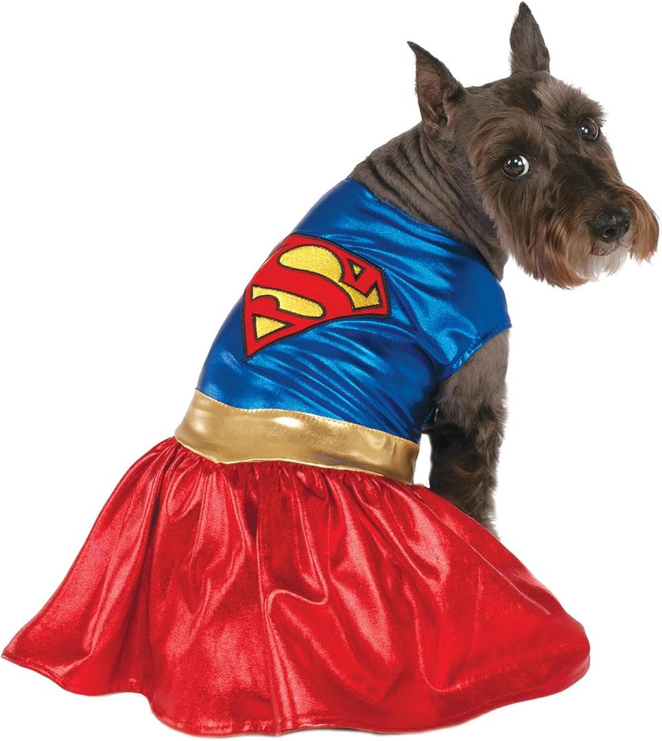 DC Comics Superheroes: Supergirl Pet Costume for For Dogs or Cats by Rubies, Large (L)