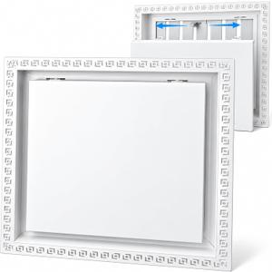14x14 Flush Wall Vent Cover, Manual Adjustable Damper, Metal Framed Ac Vent
