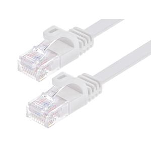 Monoprice Cat6 14ft White Flat Patch Cable UTP 30AWG 550MHz Pure Bare Copper Snagless RJ45 Flexboot Series Ethernet Cable
