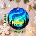 2 x Christmas Ornaments, 2.8 Inch Ceramic Hanging Ornament, Christmas Tree Ornaments, Xmas Decorations, Holiday Decorations, Holiday Party Gifts, and Xmas Gift Ideas - Northern Lights