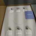 Fine Bone China Stackable Cup and Saucer Set of 6, Pure White Color Glaze Easy to Clean, 6 oz Capacity for Espresso & Cappuccino, Thin and Lightweight Comfortable to Hold, Microwave & Dishwasher safe