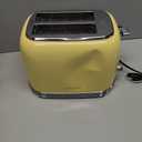 Toaster 2 Slice Retro Stainless Steel with 1.5 Extra Wide Slots Bagel, Defrost, Reheat, Cancel Functions, 6 Bread Shade Settings, Removable Crumb Tray, Yellow
