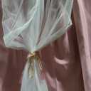 Pink Blackout Curtains with Sheer Overlay, 2 Panels, Thermal Insulated & Soundproof, Lace Trim for Bedroom, Nursery, Living Room - Modern Pink Drapes, Room Darkening Curtains, 52x84 Inches