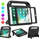 BMOUO Kids Case for iPad 9.7 2018/2017/iPad Air 2/1/Pro 9.7-Built-in Screen Protector Shockproof Handle Convertible Stand Case for iPad 9.7 Inch 2018 (6th Generation)/2017 (5th Generation),Black