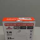 YAMATIC Pressure Washer Hose 25 FT 1/4" ID, USA Standard M22 Brass Fittings, 3200 PSI Kink-Resistant Replacement for High Power Washers