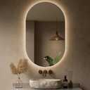 Keonjinn 24 x 40 Inch Oval LED Mirror for Bathroom, HD Tempered Glass