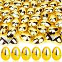OCTERIC 36Pcs Easter Eggs Bulk, 2.3" Fillable Shiny Golden Metallic Plastic Easter Eggs Empty for Easter Hunt, Easter Basket Stuffers, Party Favor, Classroom Prize Supplies