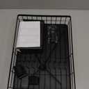 SNTD Dish Drying Rack - Small Dish Rack for Kitchen Counter, Stainless Steel Dish Drainer with Utensil Holder and Drainboard, 11" W x 15" L (Black)