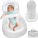 Baby Lounger Baby Nests for Newborn, Snuggle Bassinet for 0-24M, Breathable Portable Co Bed, Baby Essentials Adjustable Infant Soft Cotton Loungers for Home & Travel -White 