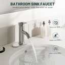 Brushed Nickel Bathroom Faucet, Greenspring One Hole Single Handle Bathroom Sink Faucets Modern Commercial Lavatory Vanity Sink Faucets with Cover Plate Pop Up Drain with Supply Line, Brass