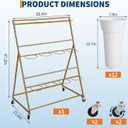 Garvee Flower Display Stand,3 Tier Flower Cart with 12 Round Buckets and Wheels, Moving Flower Cart Display Stand for Garden, Wedding, Flower Shop,Gold | Moving Flower Cart Display Stand for Garden, Wedding, Flower Shop,Gold