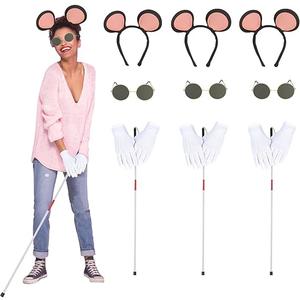 12 Pcs Halloween Mouse Costume Accessories Set,3 Blind Mice Costumes,3 Blind Mice Costume Adult Halloween