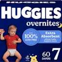 Huggies Size 3 Overnites Baby Diapers: Overnight Diapers, Size 3 (41 lbs +), 132 Ct (2 Packs of 60), Packaging May Vary