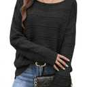 Flamingals Womens Sweaters Cute Long Sleeve Soft Boat Neck Off The Shoulder Crochet Pullover Dressy Casual Sweater Tops M