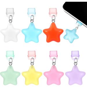 Mabor 7-Pack Silicone Dust Plug Charms, Easy-Grip USB-C/Type C Port Covers for Smart Phone, Cute Colorful Tech Accessory