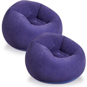 WLIVE 2 Pcs Bean Bag Chair for Kids Adults, Inflatable Chair, No Filler, Comfy, Suit for Dorm Gaming Room Indoor Outdoor, 2 Purple