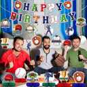 2 x 44 Pcs Baseball Party Decorations Happy Birthday Banner Sports Theme Hanging Swirls and Honeycomb Centerpieces Baseball Birthday and Gameday Celebration Decors for Kids Boys Baby Shower Party Supplies