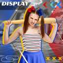 Jecery Set of 4 Halloween Clown Costume Cosplay Accessories Halloween Costume Full Uniform Set Cute Party Dress up Cosplay for Themed Parties Bow Hairpin Fishnet Socks Baseball Bat