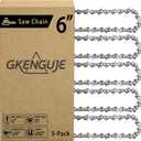 5-Pack 6 Inch Chainsaw Chain (37 Drive Links) Replacement Chains Compatible with Cordless Electric Portable 6-Inch Mini Chainsaw  Chain Saw Chains for Branch Pruning and Wood Cutting