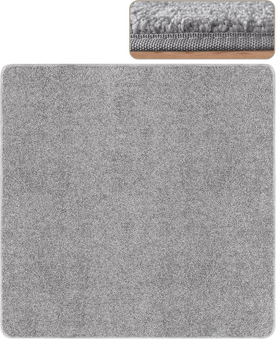 PURE ERA Carpet Stair Tread Landing Mat 30 x 30 Inch Tape Free Self Adhesive Non Slip Skid Resistant Indoor Doormat Area Rug Floor Mat for Kitchen Bathroom Workstations Washable
