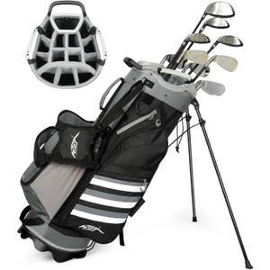 ANTNA Golf Stand Bag 14 Way Top Dividers 8 Pockets, Protable Golf Bag with Cooler Pouch, Dust Cover, 5.5LB Lightweight Golf Club Cart Bags for Men & Women (Grey)