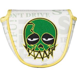 Big Crazy Golf Club Covers, Golf Club Covers Funny, Driver Hybrid Fairway Wood Headcover, Mallet Blade Putter Cover, Golf Head Covers, Green Skull Design, Golf Gift Accessories for Men Women